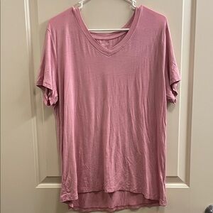 Just Be Soft Pink V-Neck Tee